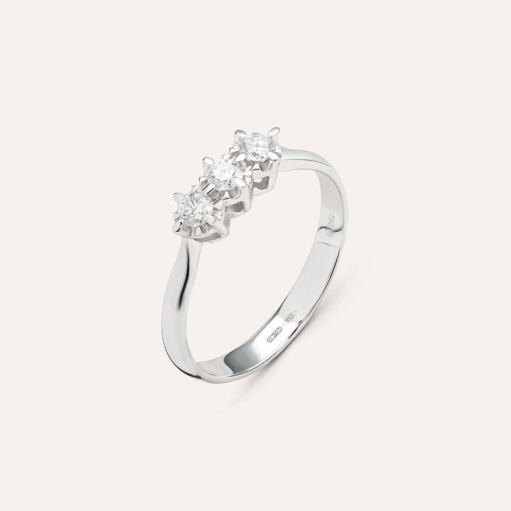 Anello Trilogy Diamazing Oro Bianco Diamante