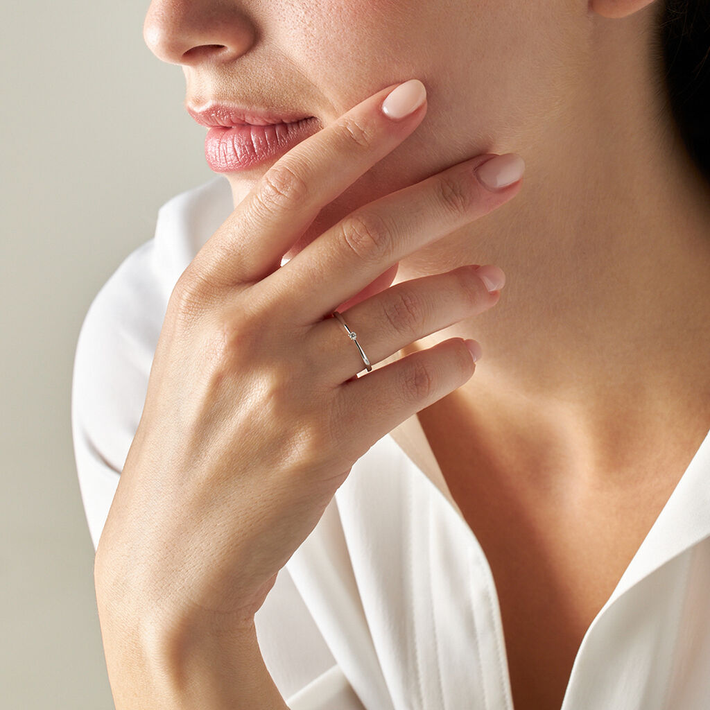 Anello Solitario Grace Oro Bianco Diamante