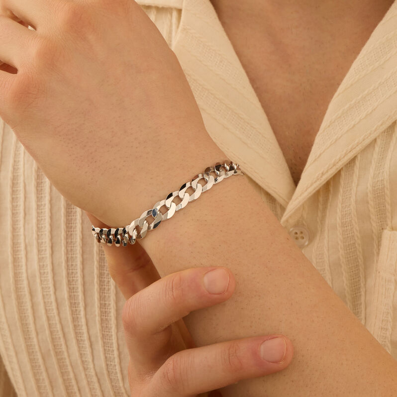 Bracciale Catena Gentleman Argento Rodiato - Bracciali Uomo | Stroili