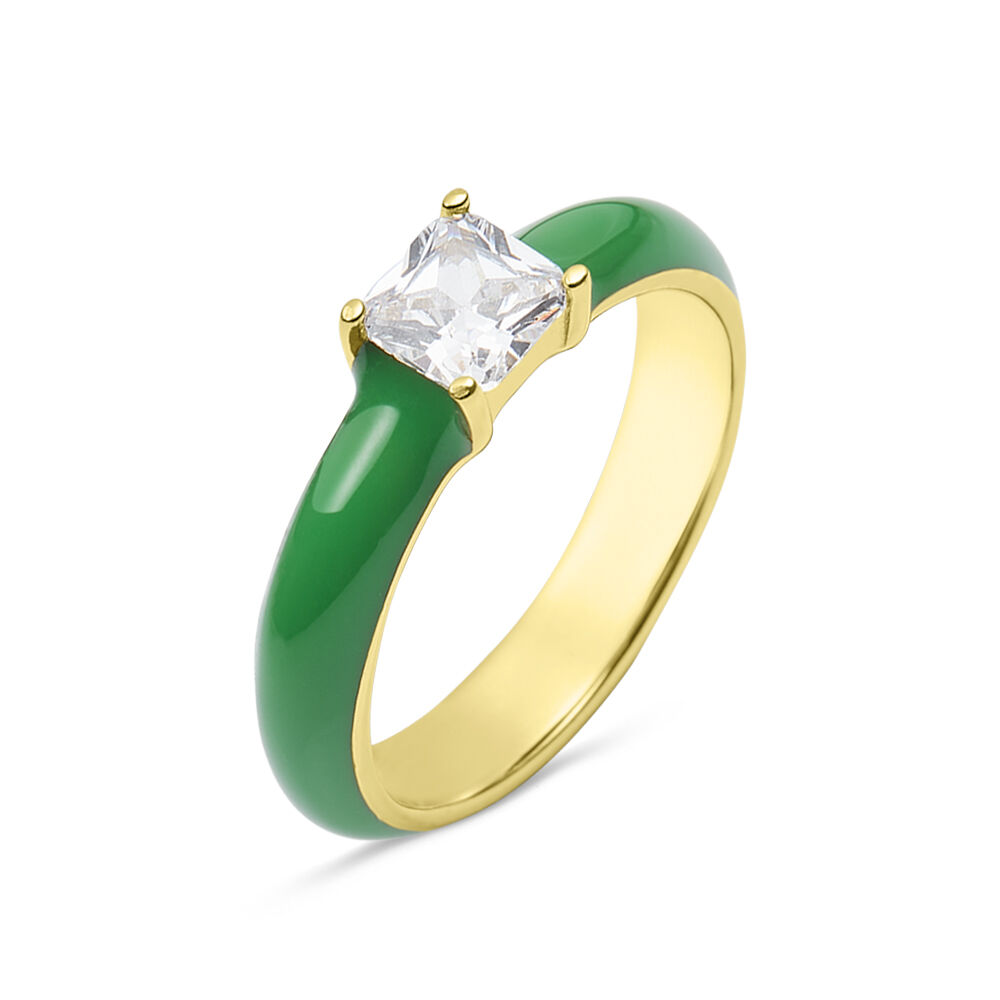 Anello Solitario Lady Sweet Acciaio Dorato Cristallo 1682801 Stroili