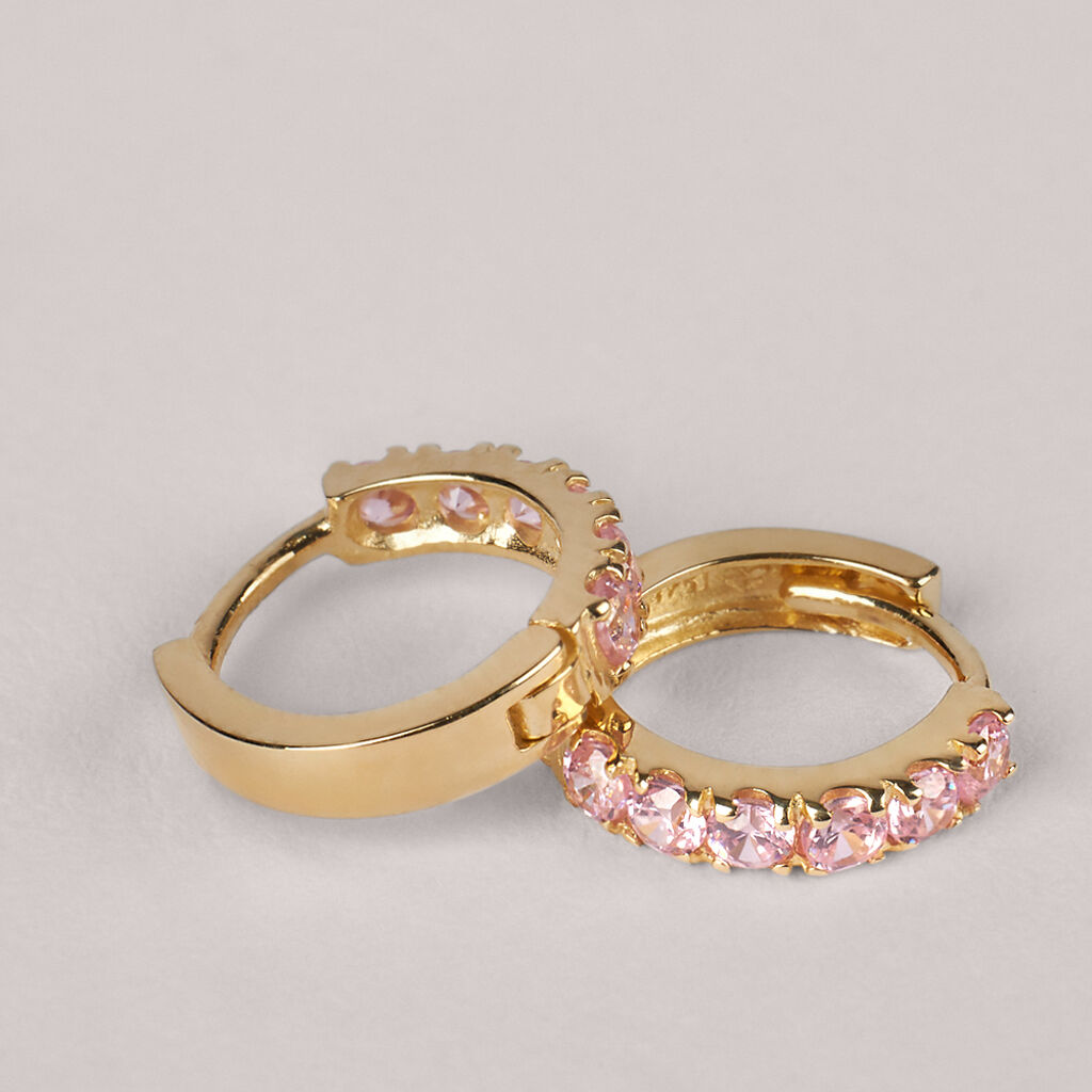 Orecchini A Cerchio Toujours Oro Giallo Cubic Zirconia