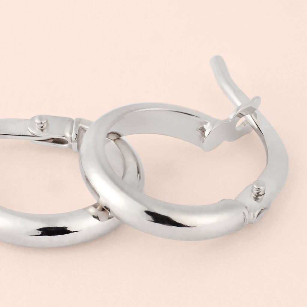 Orecchini A Cerchio Toujours Oro Bianco - Orecchini a Cerchio Donna | Stroili