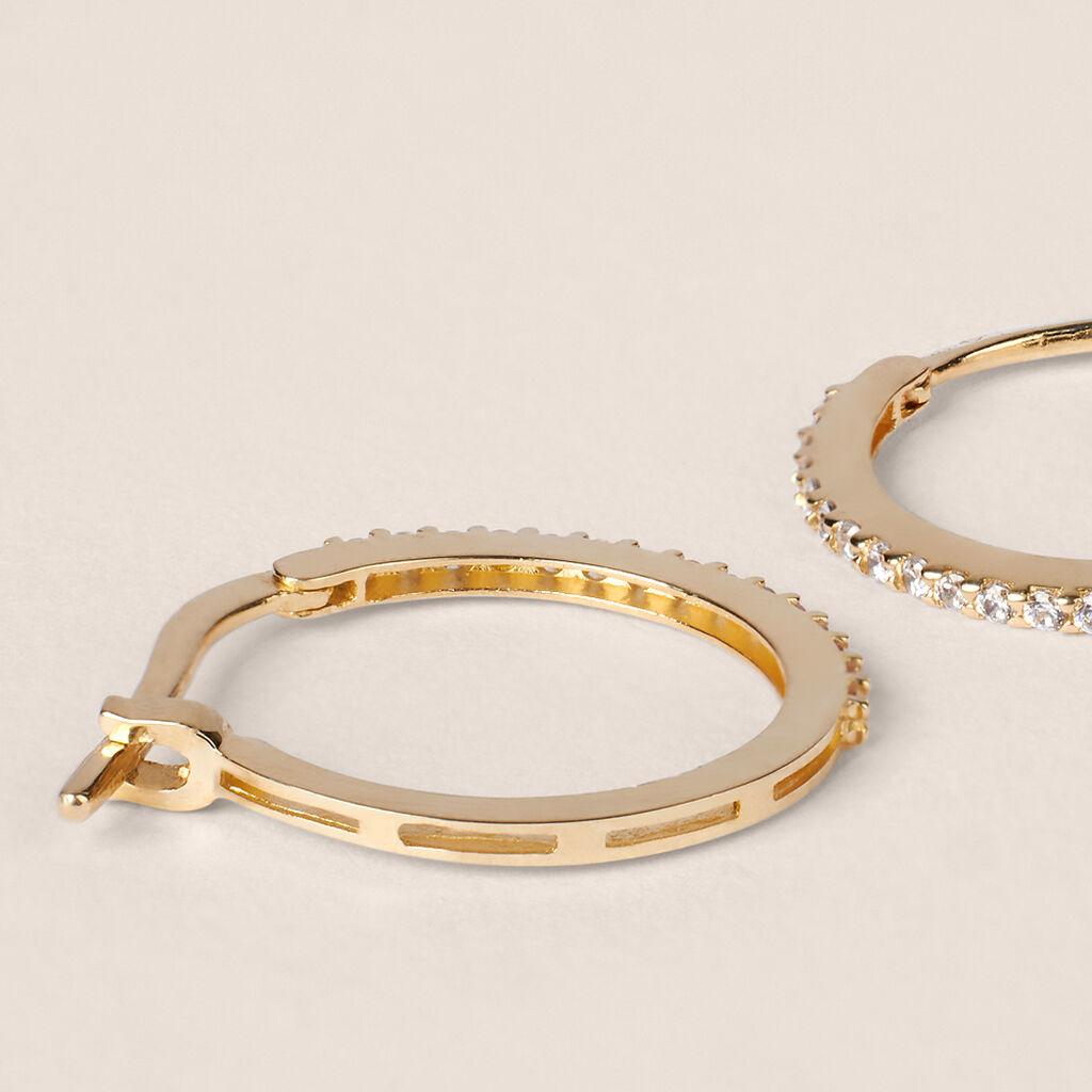 Orecchini A Cerchio Toujours Oro Giallo Cubic Zirconia