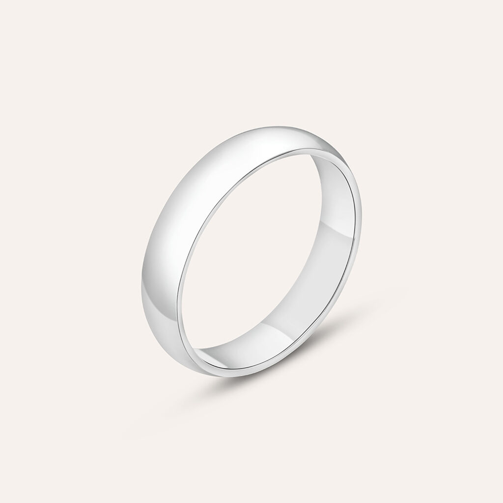 Fede Classica 4 mm Argento Rodiato