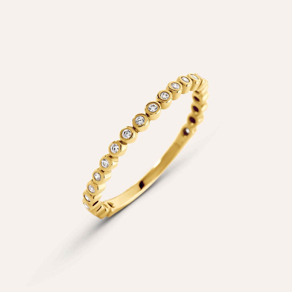 Anello Fedina Desideria Argento Nobile Dorato Cubic Zirconia