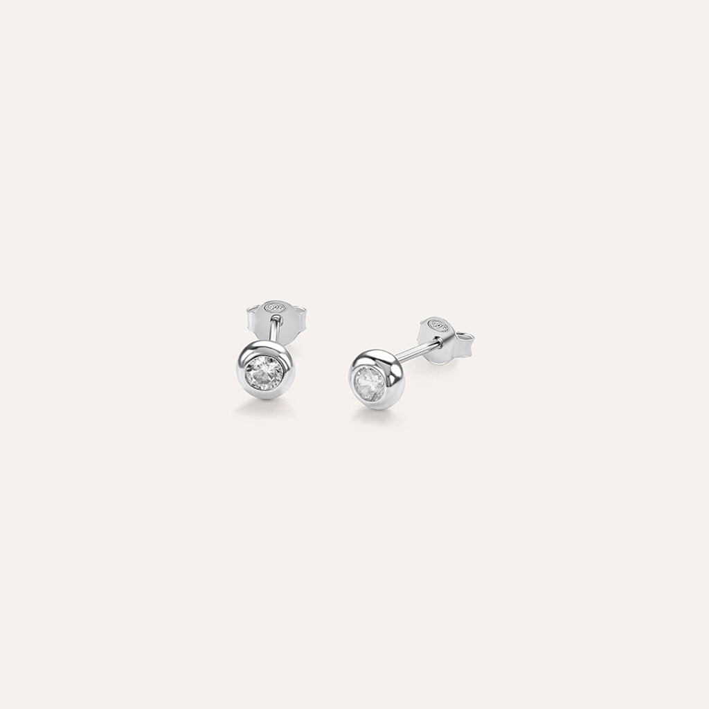 Orecchini Lobo Punto Luce Silver Elegance Argento Rodiato Cubic Zirconia - Orecchini a Lobo Donna | Stroili