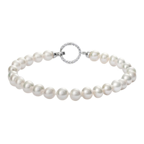 Bracciale Gabrielle Oro Bianco Perla D'Acqua Dolce Cubic Zirconia - Bracciali Donna | Stroili