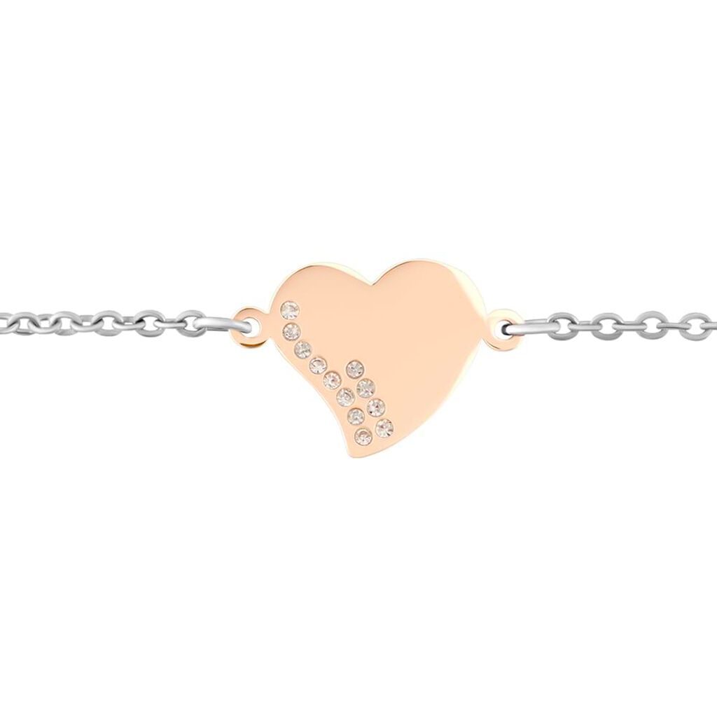 Bracciale Lady Chic Acciaio Bicolore Cuore e Cristalli