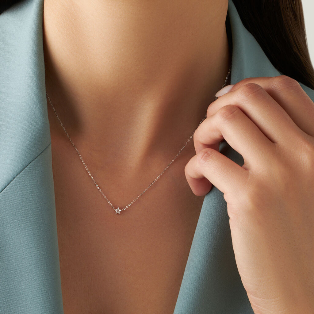 Collana Claire Oro Bianco Cubic Zirconia - Collane Donna | Stroili