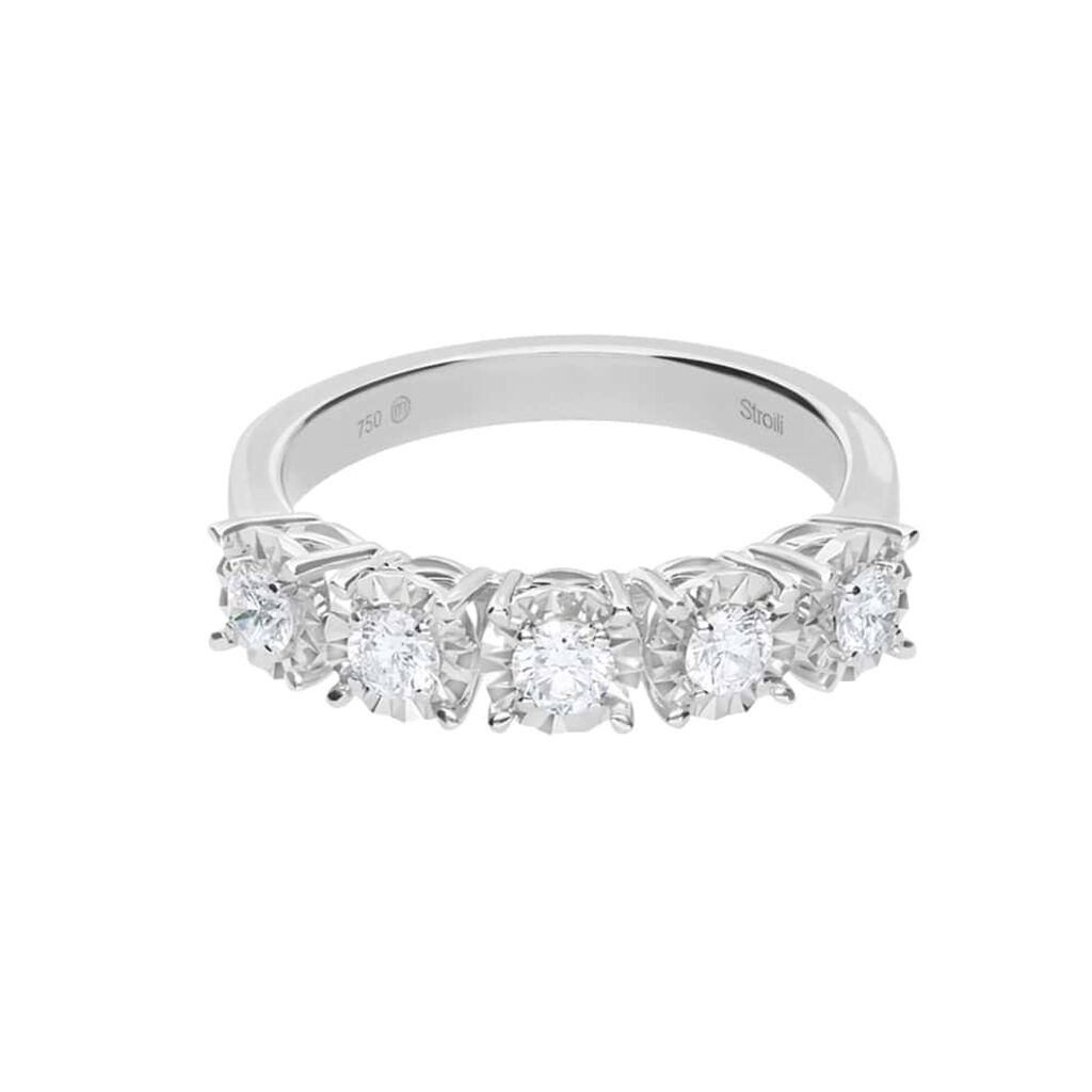 Anello Riviere Diamotion Oro Bianco Diamanti - Anelli Riviere Donna | Stroili