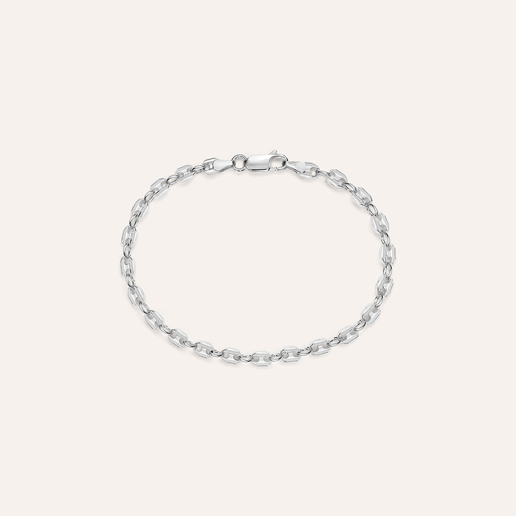 Bracciale Catena Gentleman Argento Rodiato