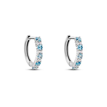 Orecchini A Cerchio Am&eacute;lie Oro Bianco Topazio Cubic Zirconia