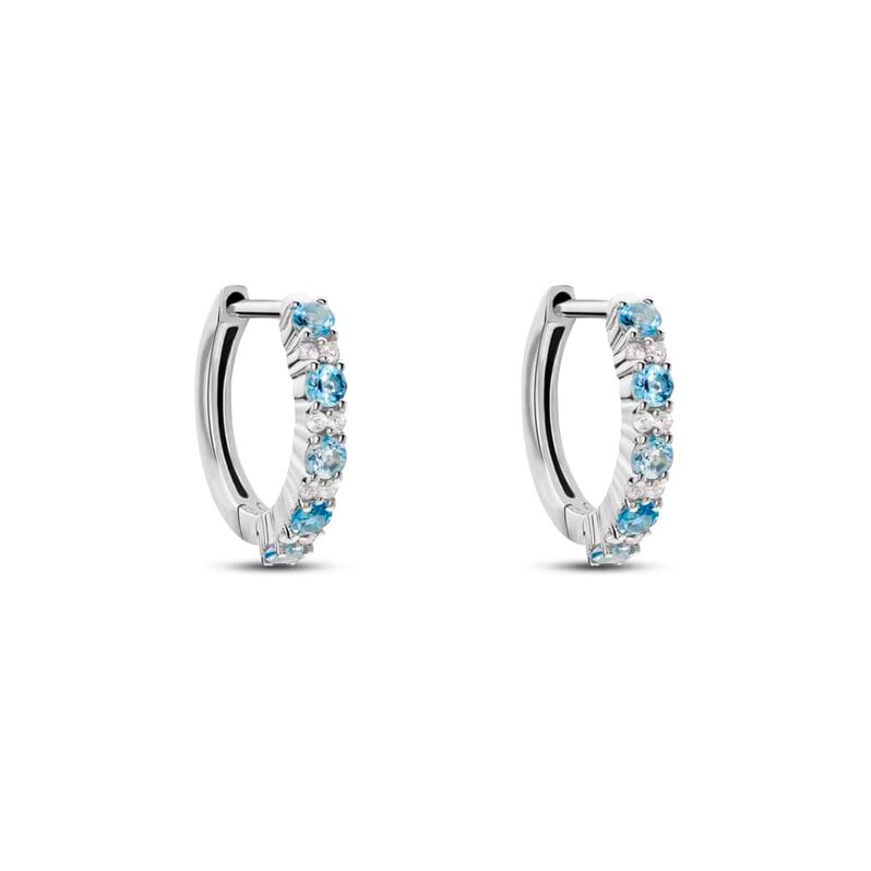 Orecchini A Cerchio Am&eacute;lie Oro Bianco Topazio Cubic Zirconia - Orecchini a Cerchio Donna | Stroili