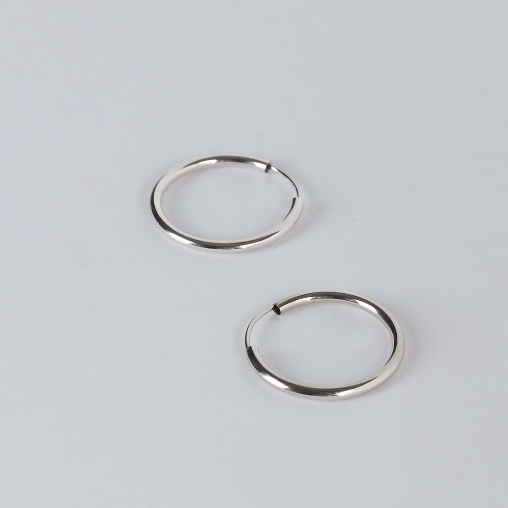 Orecchini A Cerchio Toujours Oro Bianco - Orecchini a Cerchio Donna | Stroili