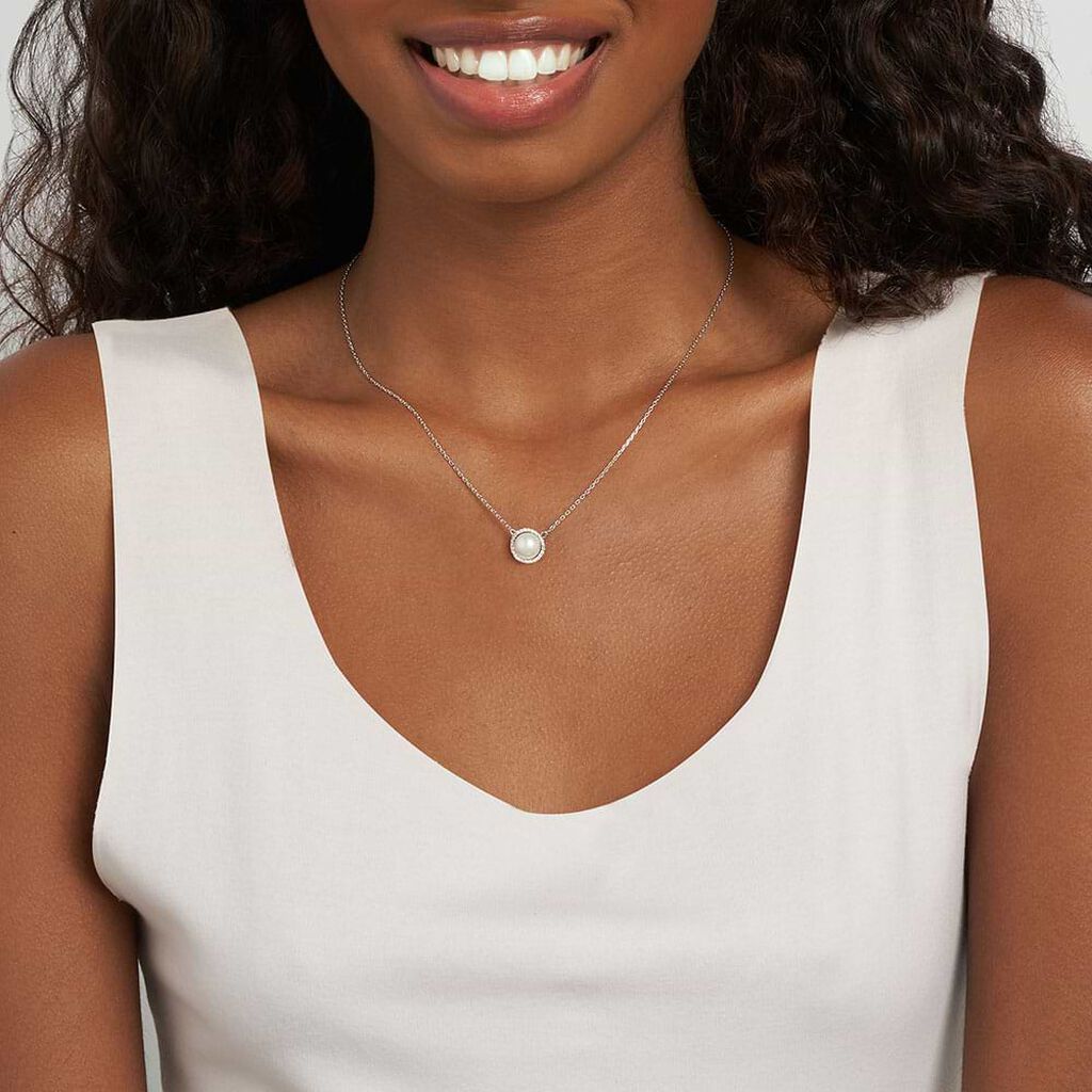 Collana Silver Pearls Argento Rodiato Perla sintentica Cubic Zirconia - Collane Donna | Stroili