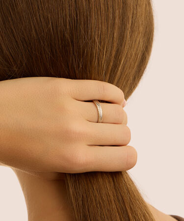 Fede Classica Diamantata 3.5 mm Oro Bicolore