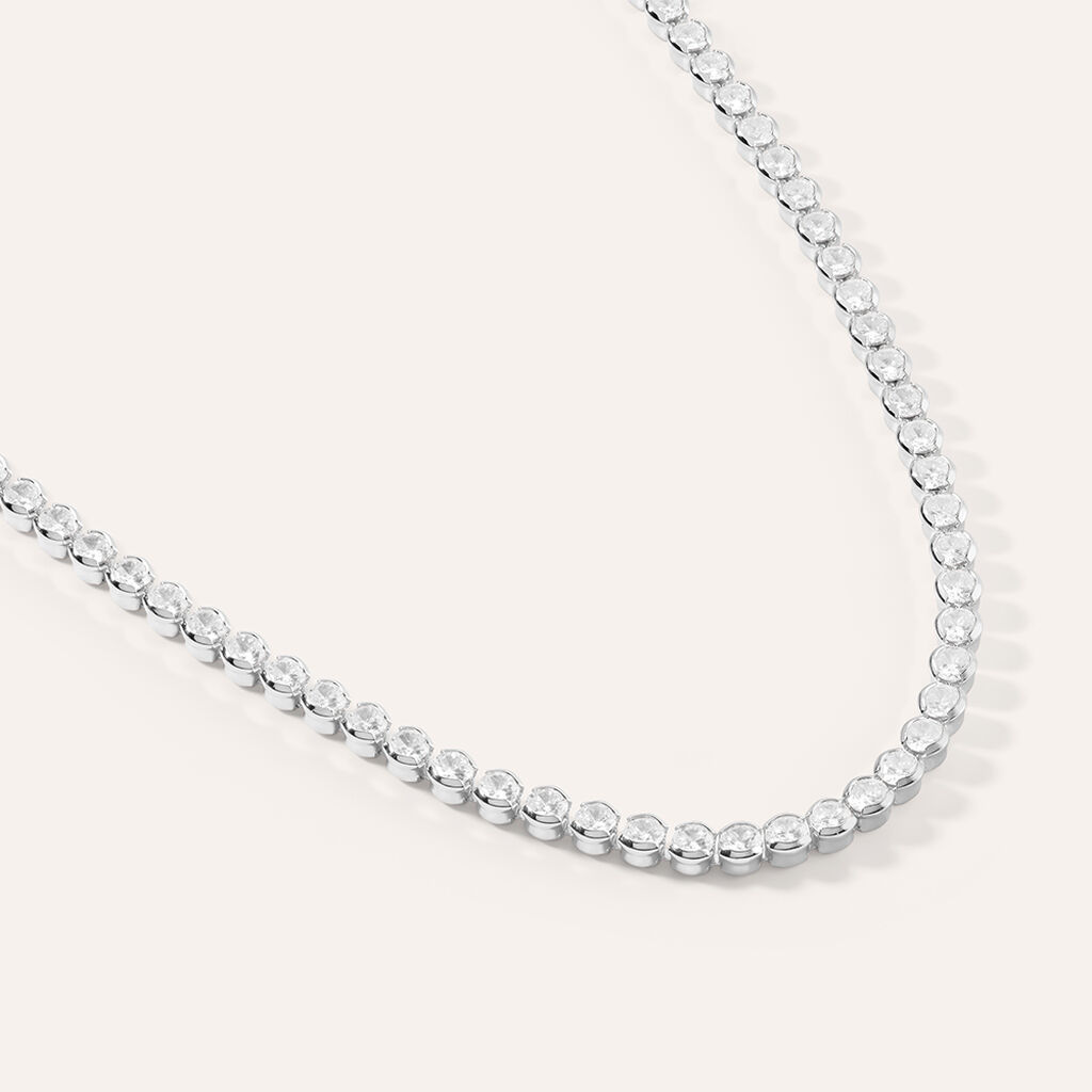 Collana Tennis Romantic Shine Metallo Cristallo
