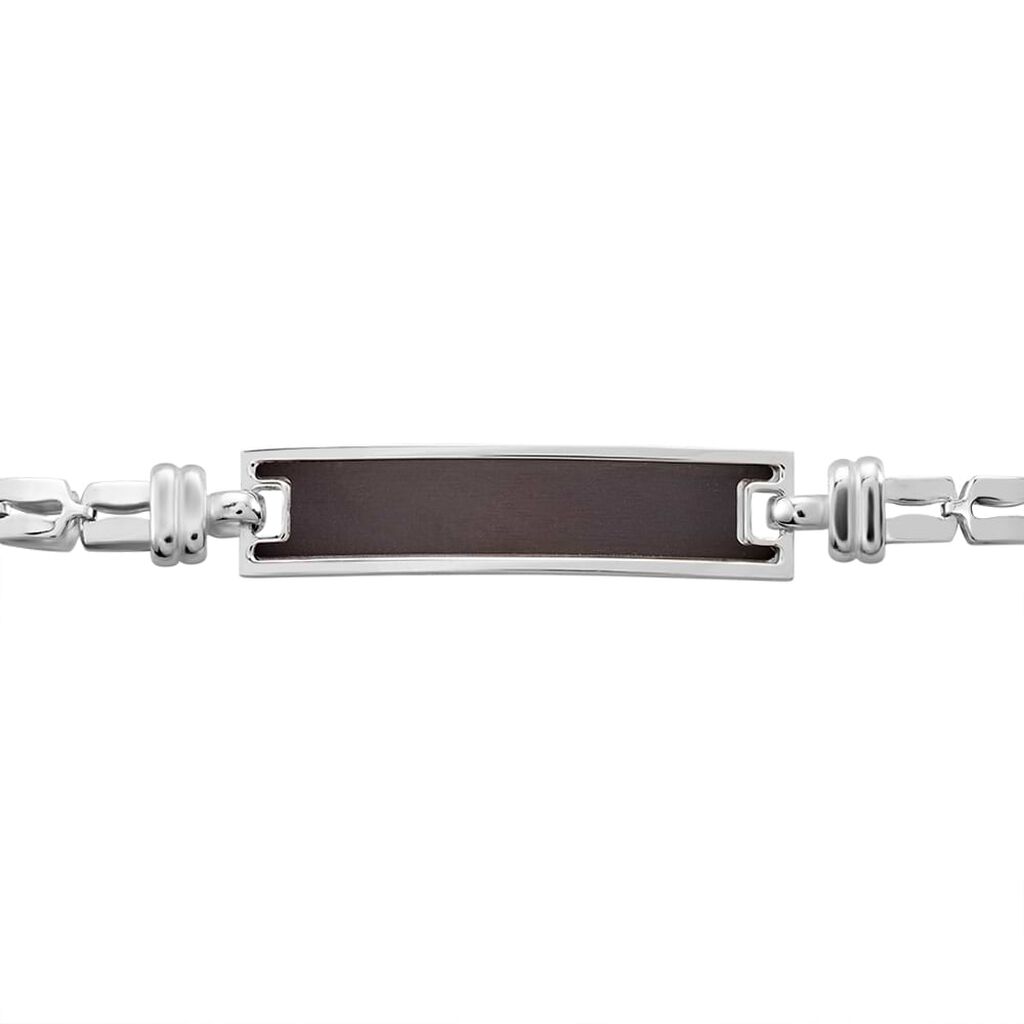 Bracciale Con Targhetta Gentleman Argento Rodiato - Bracciali con Incisione Uomo | Stroili
