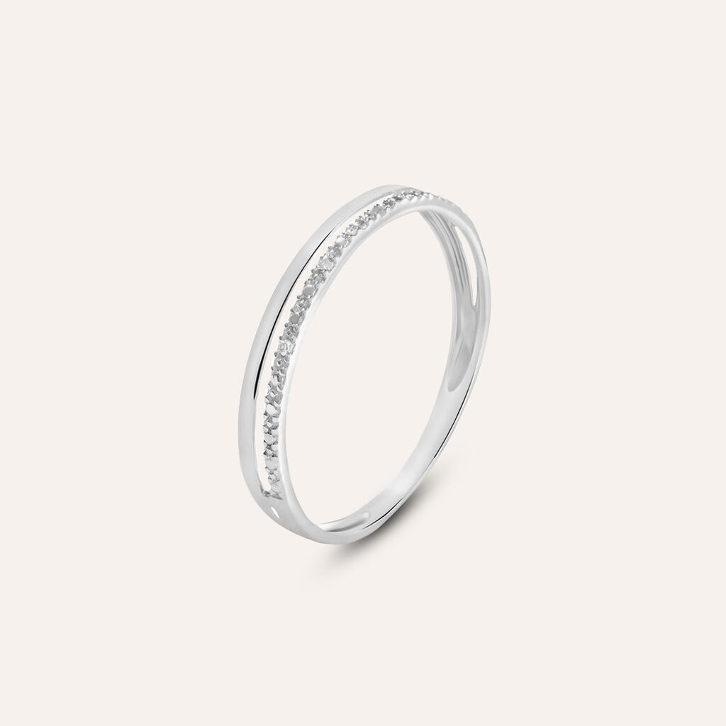 Anello Fascia Sophia Oro Bianco Diamante - Anelli con Pietre Donna | Stroili