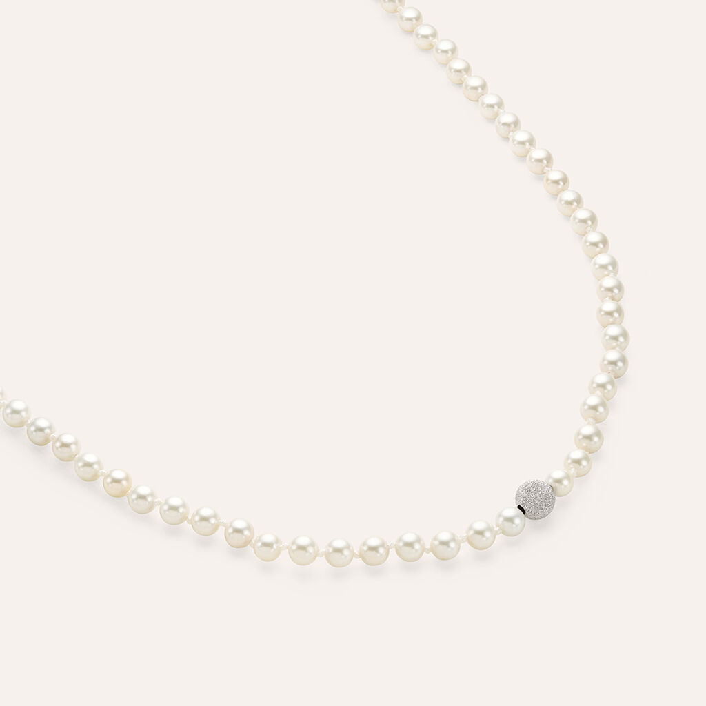 Collana Silver Pearls Argento Rodiato Perla sintentica