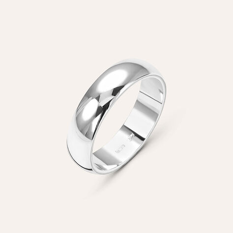 Fede Mantovana 5 mm Oro Bianco - Anelli con Incisione Unisex | Stroili