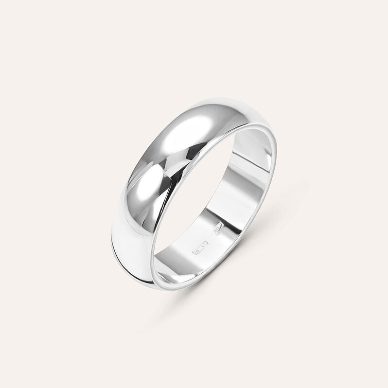 Fede Mantovana 5 mm Oro Bianco - Anelli con Incisione Unisex | Stroili
