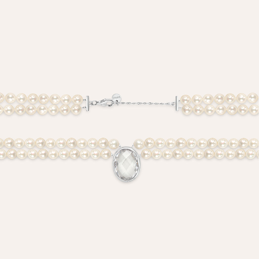 Collana Silver Pearls Argento Rodiato Perla sintentica Cubic Zirconia - Collane Donna | Stroili