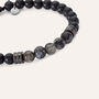Bracciale Man Code Ottone Nero Labradorite