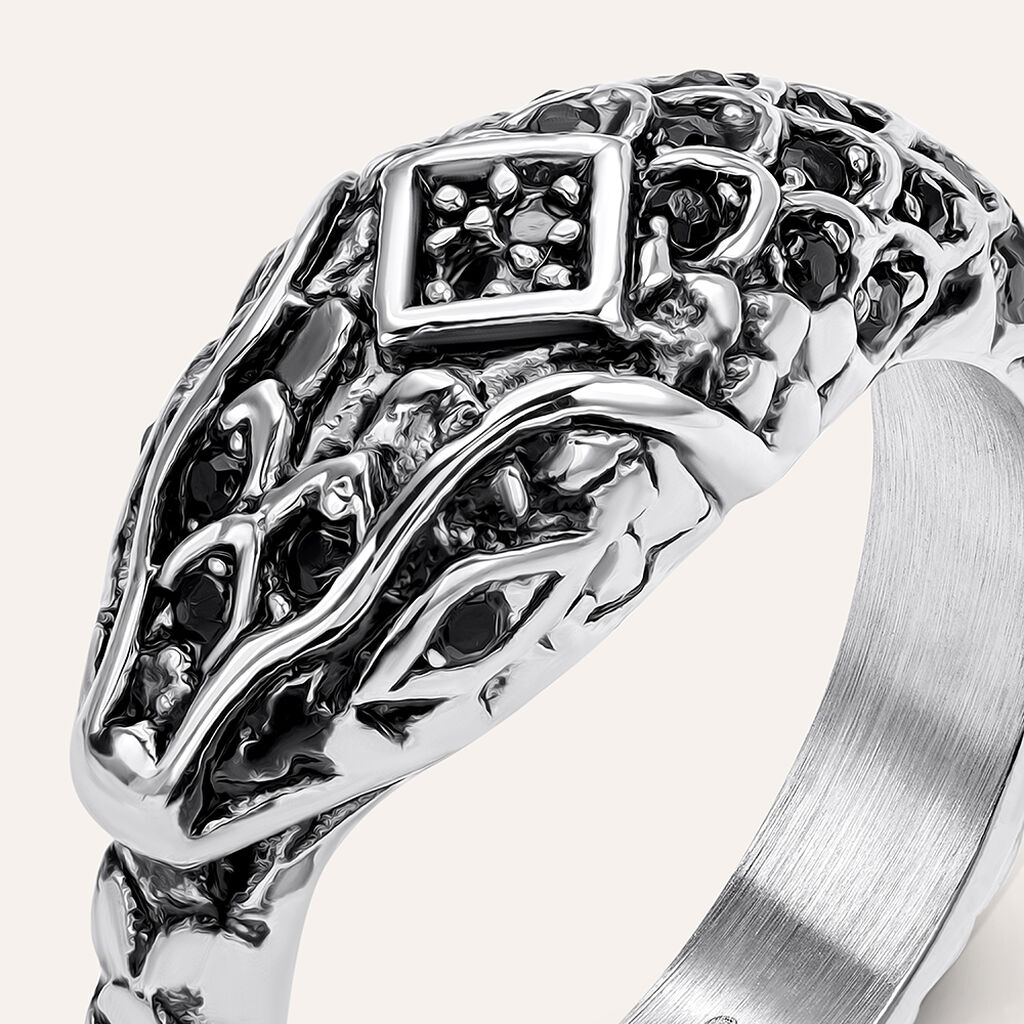 Anello Fantasia Man Code Acciaio Cristallo