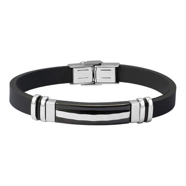 Bracciale Man Code Acciaio Bicolore Bianco / Nero