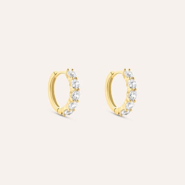 Orecchini A Cerchio Claire Oro Giallo Cubic Zirconia