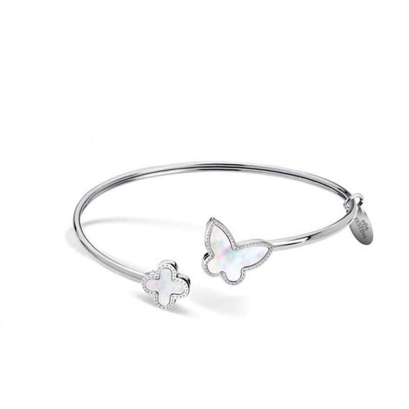 Bracciale omaggio lady in acciaio con farfalla e croce madreperla - Bracciali Donna | Stroili