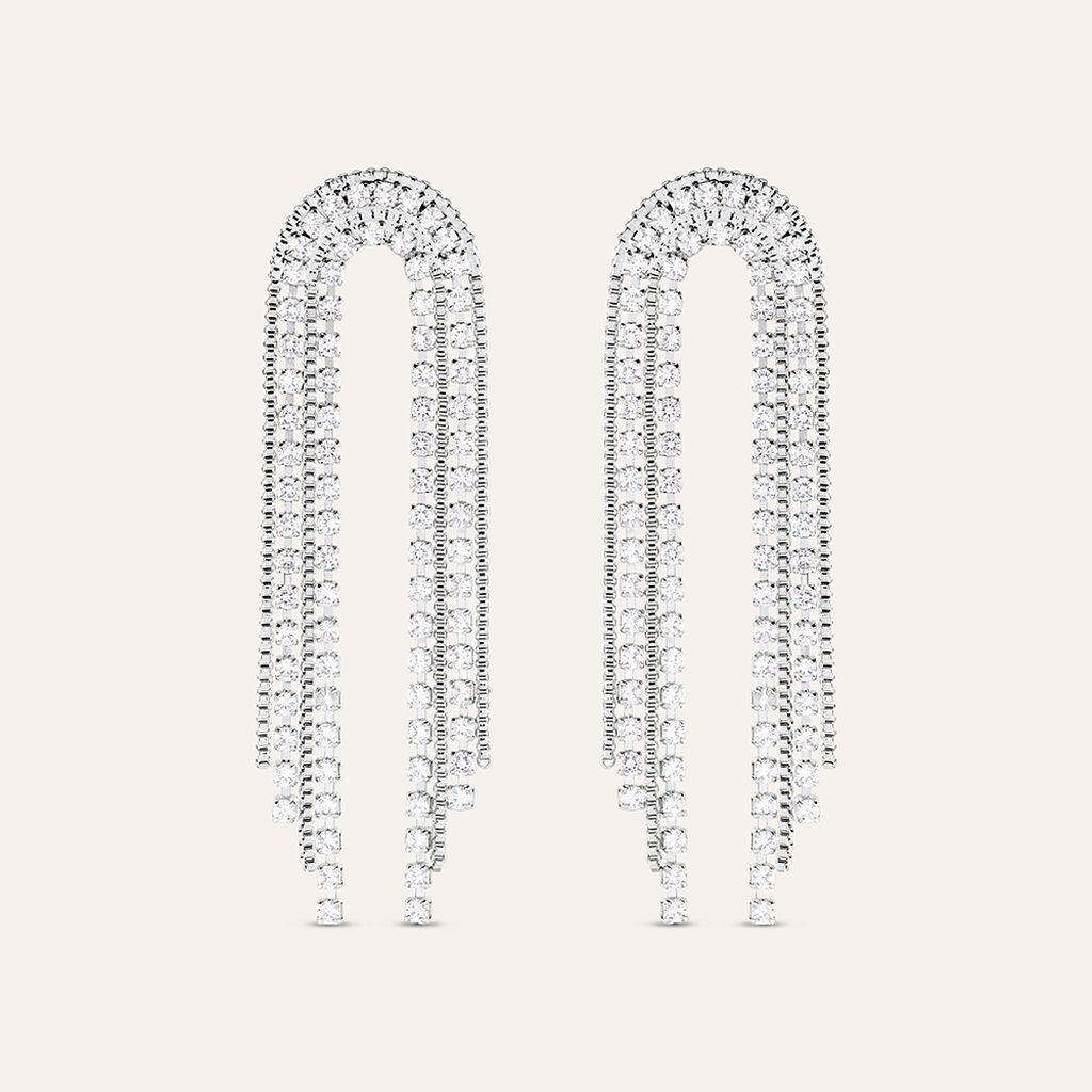 Orecchini Pendenti Romantic Shine Ottone Cristallo