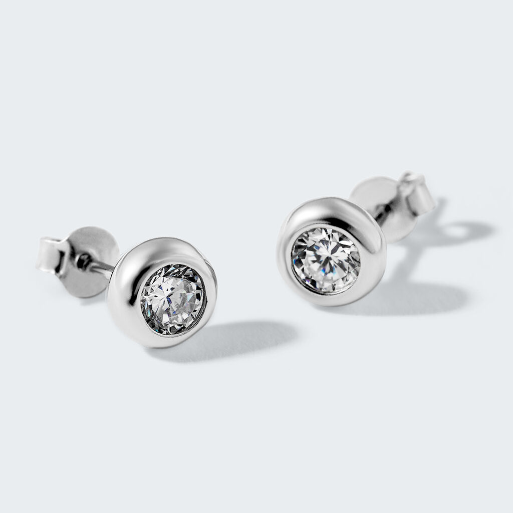 Orecchini Lobo Punto Luce Silver Elegance Argento Rodiato Cubic Zirconia - Orecchini a Lobo Donna | Stroili