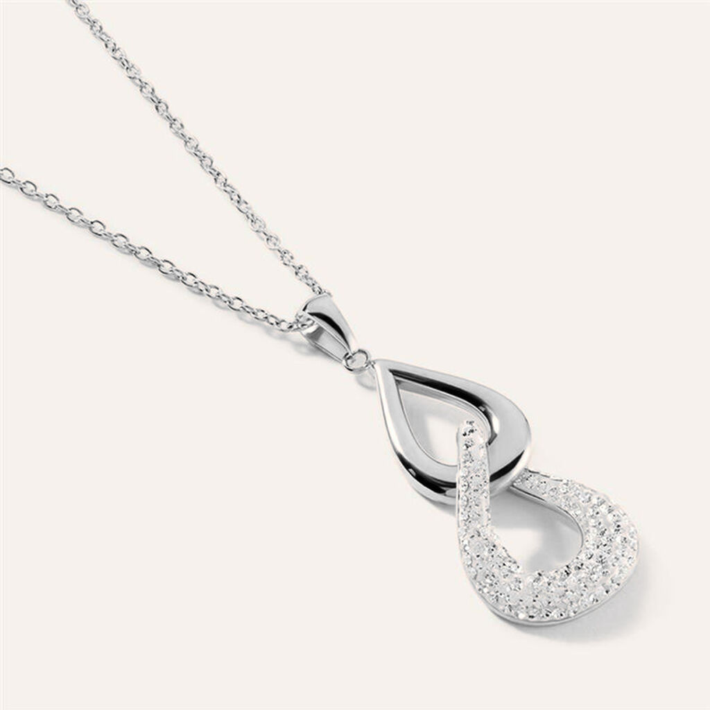 Collana Aura Acciaio Cristallo