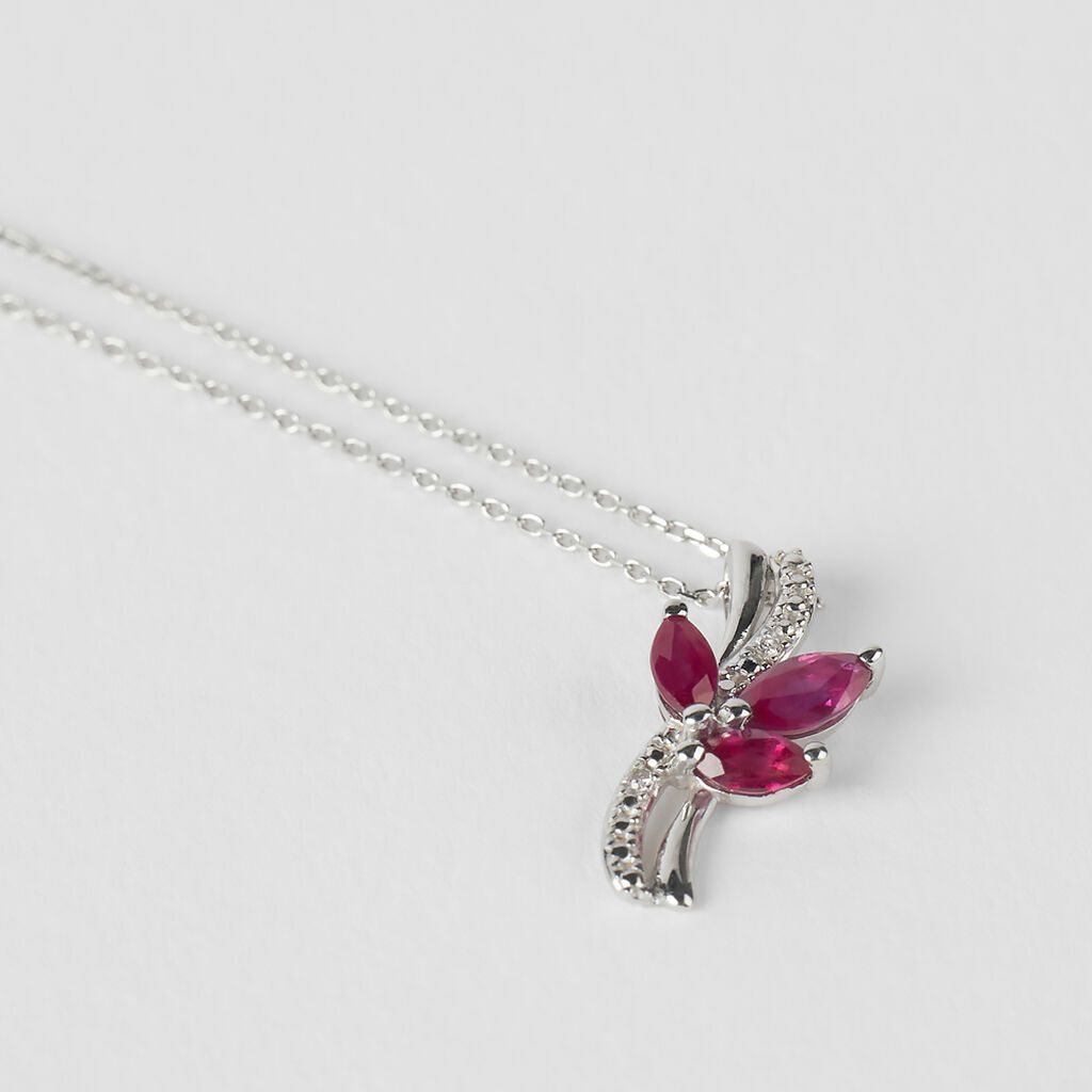 Collana Charlotte Oro Bianco Rubino - Collane Donna | Stroili