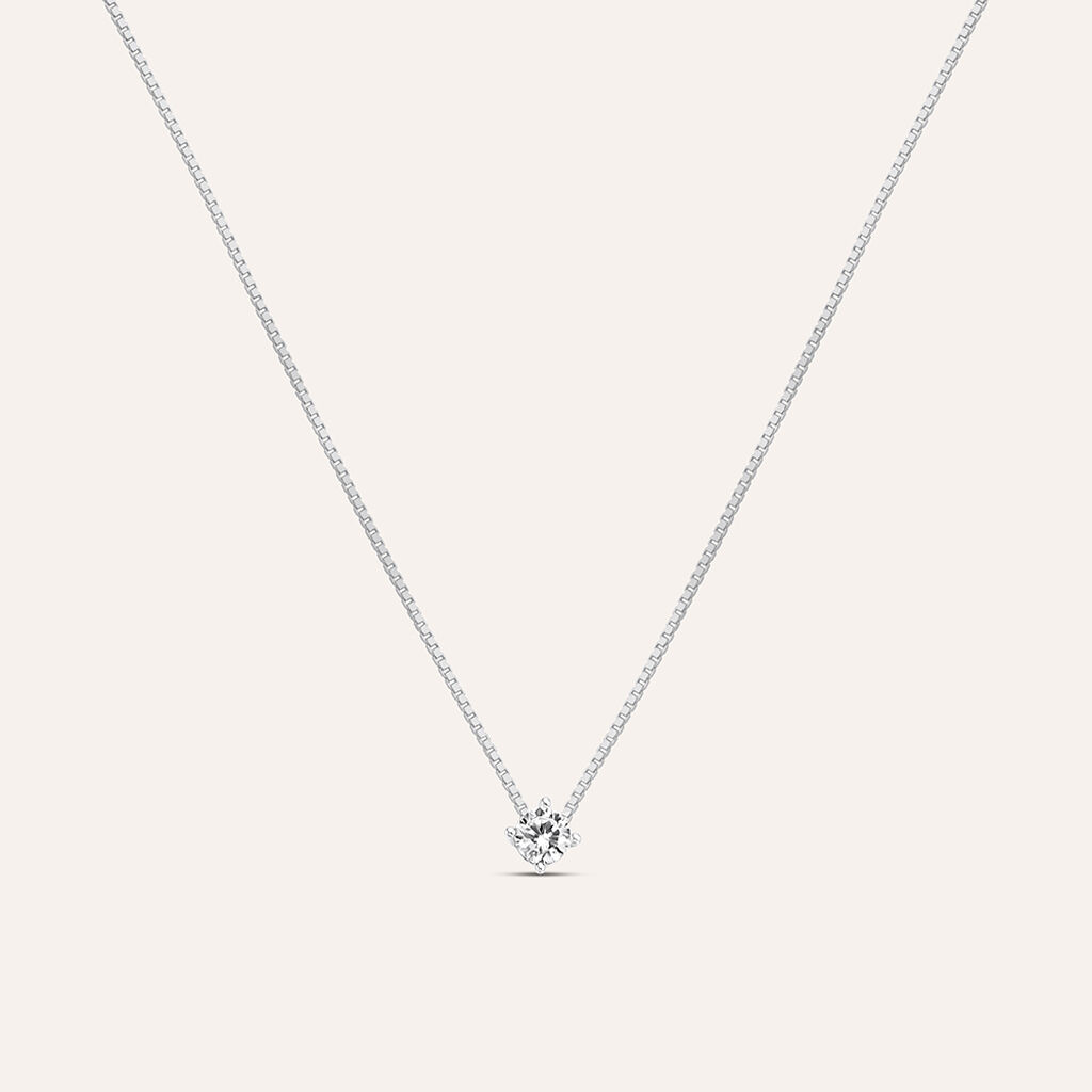 Collana Punto Luce Silver Elegance Argento Rodiato Cubic Zirconia