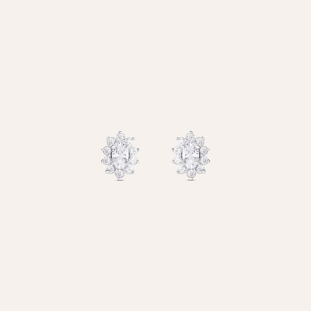 Orecchini Lobo Silver Elegance Argento Rodiato Cubic Zirconia
