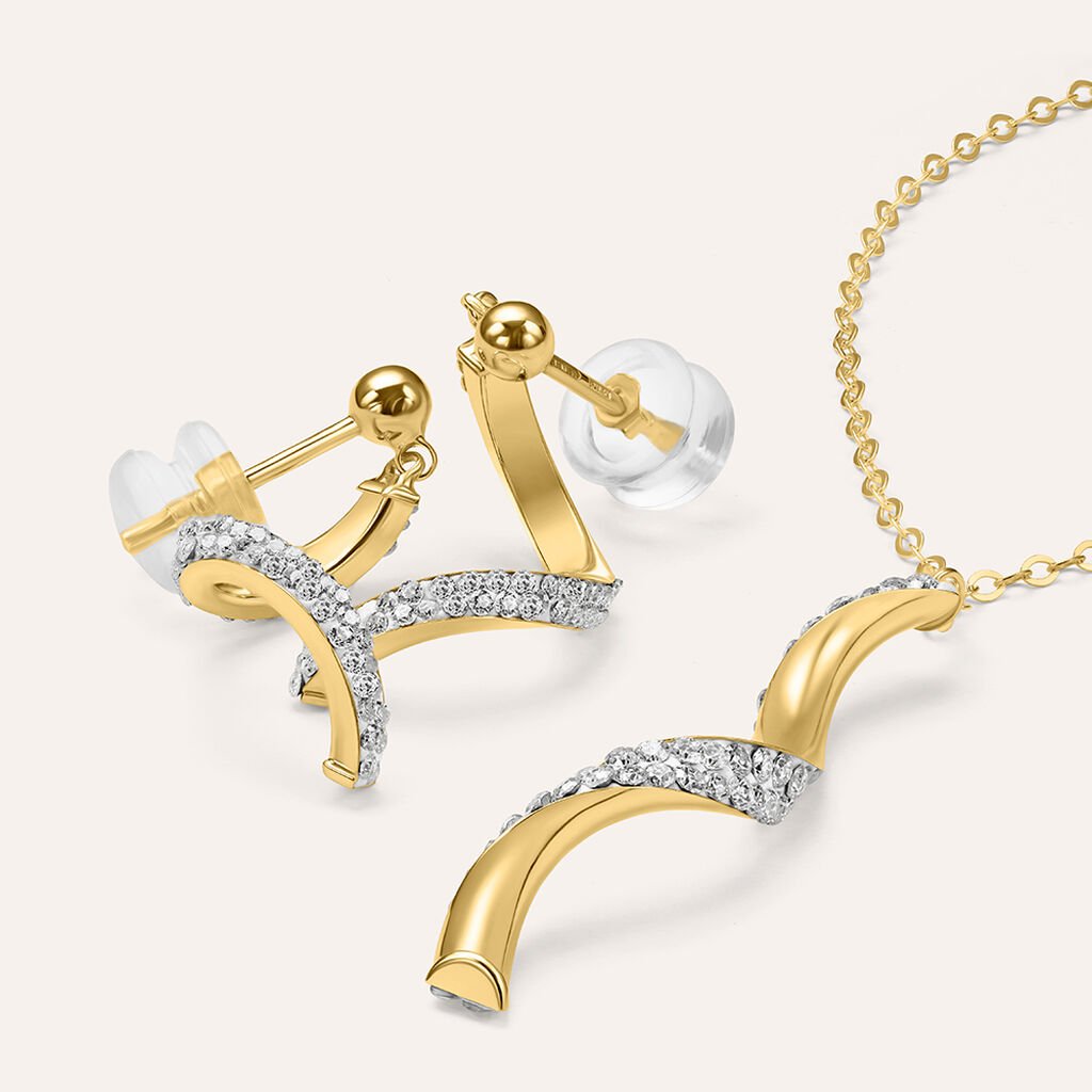 Orecchini Pendenti Christelle Oro Giallo Cristallo - Orecchini Pendenti Donna | Stroili