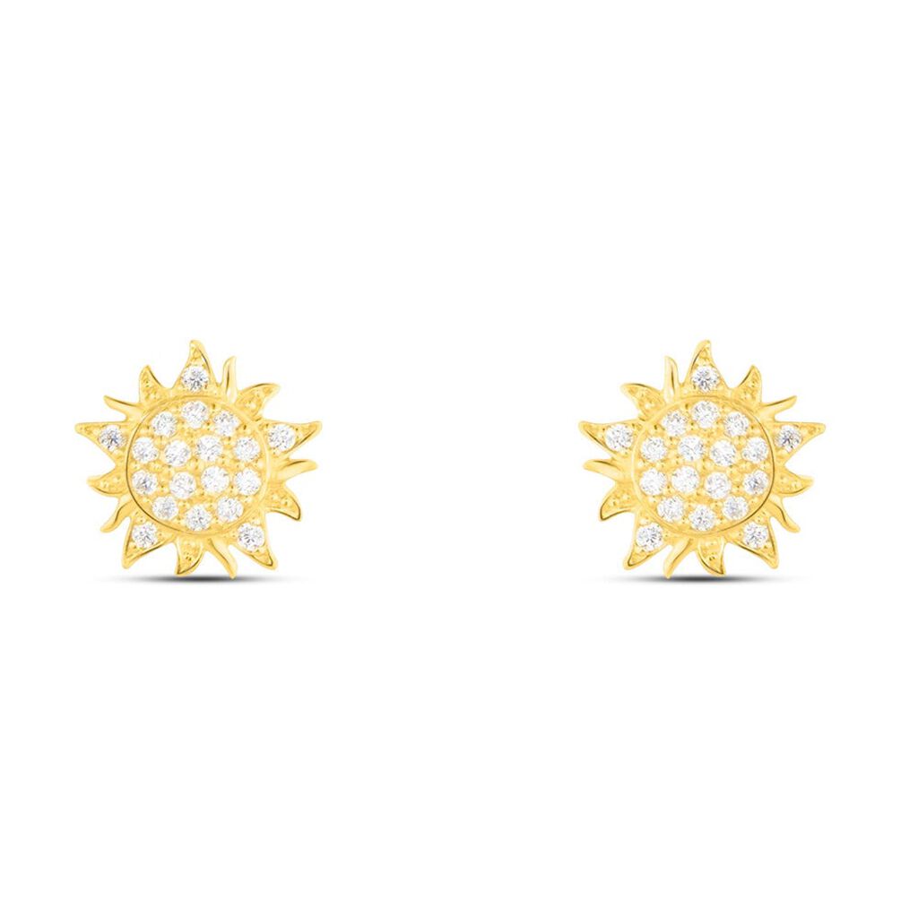 Orecchini Lobo Bon Ton Oro Giallo Cubic Zirconia