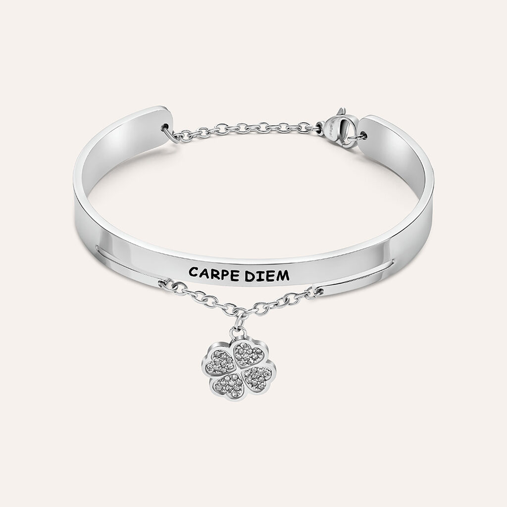 Bangle Lady Message Acciaio Cristallo - Bracciali Rigidi Donna | Stroili