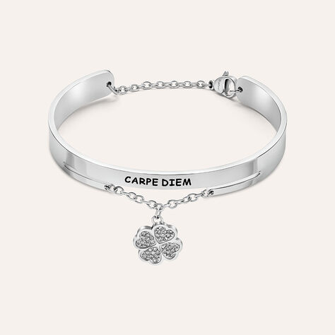 Bangle Lady Message Acciaio Cristallo - Bracciali Rigidi Donna | Stroili