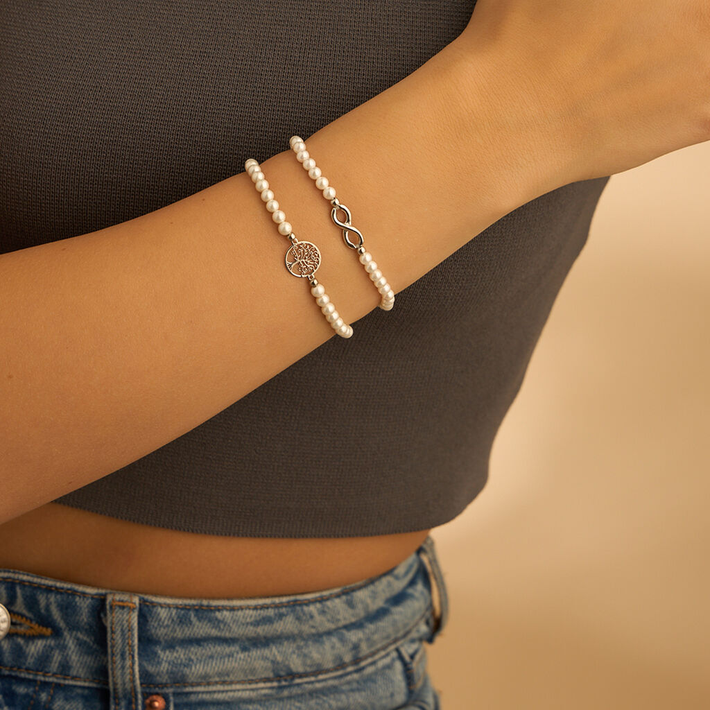 Bracciale Silver Pearls Argento Rodiato Perla sintentica