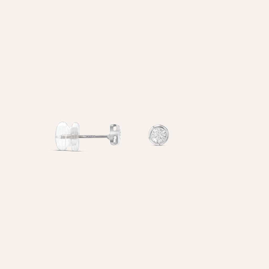 Orecchini Lobo Punto Luce Claire Oro Bianco Cubic Zirconia - Orecchini a Lobo Donna | Stroili