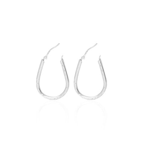 Orecchini a cerchio in oro bianco - Orecchini a Cerchio Donna | Stroili