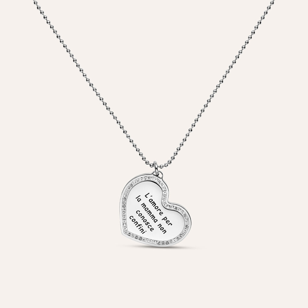 Collana Lady Message Acciaio Cristallo - Collane Donna | Stroili