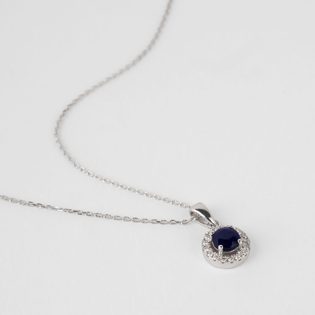Collana Punto Luce Charlotte Oro Bianco Zaffiro Diamante - Collane Punto Luce Donna | Stroili