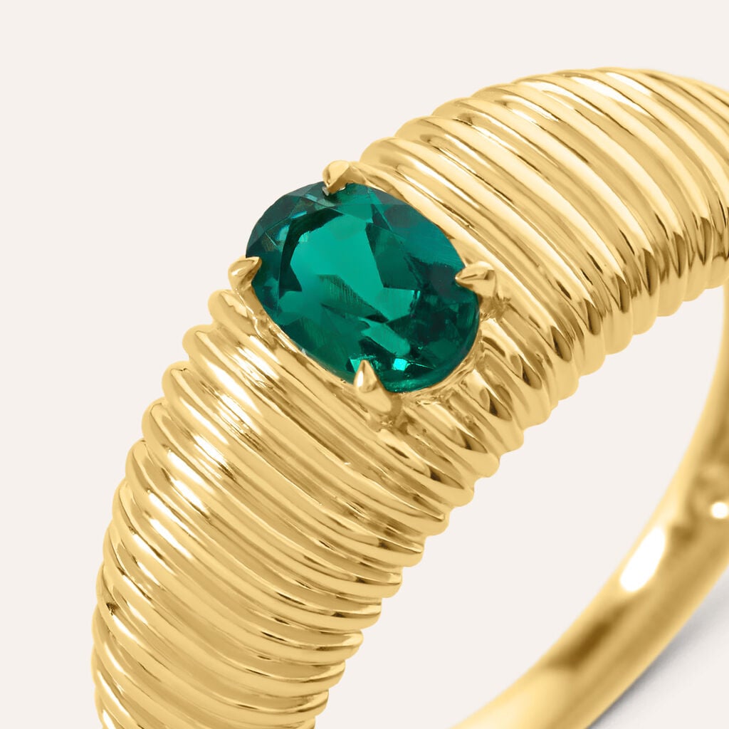 Anello Fascia Charlotte Oro Giallo Smeraldo