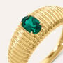 Anello Fascia Charlotte Oro Giallo Smeraldo