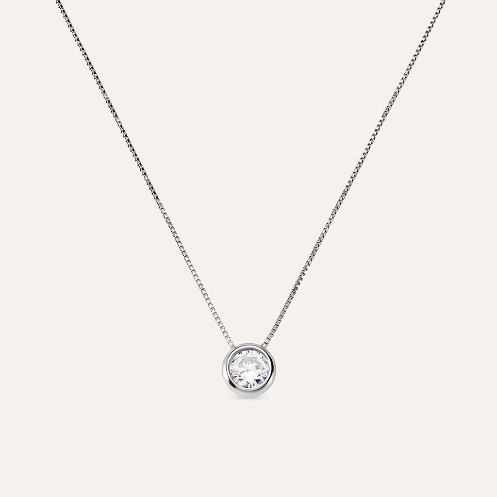 Collana Punto Luce Silver Elegance Argento Rodiato Cubic Zirconia